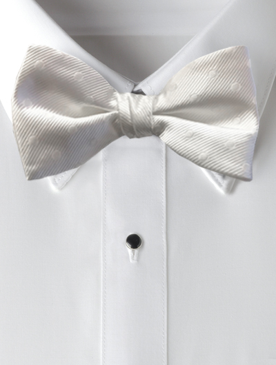 'Allure' Tonal Bow Tie - White